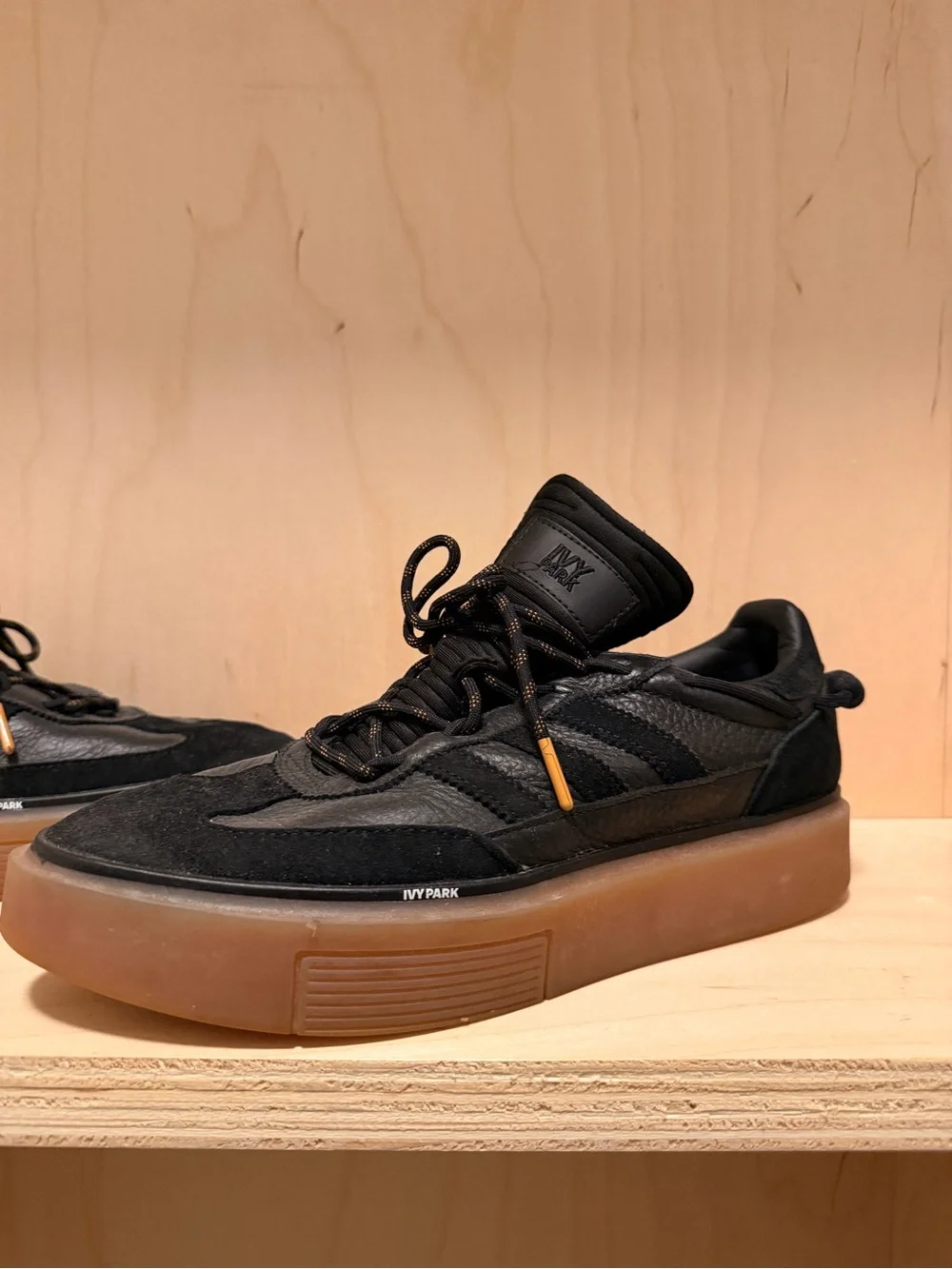 IVY PARK Black Leather & Suede Sneakers. Women size 10.5 Men’s size 9.5